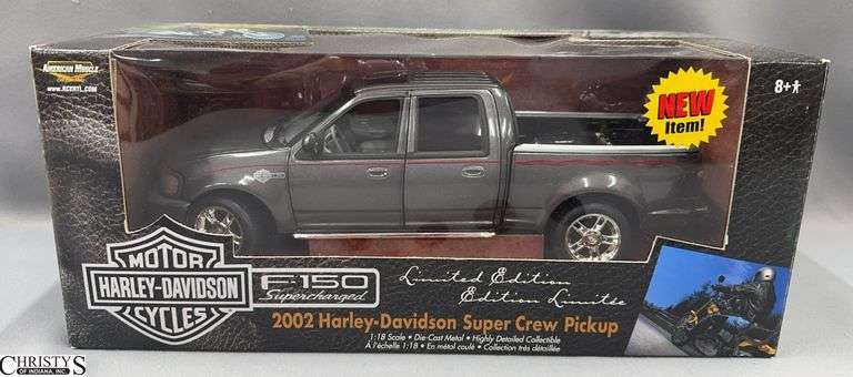 American Muscle 2002 Harley-Davidson F-150 Super Crew Pickup Diecast Model - 1:18 Scale image