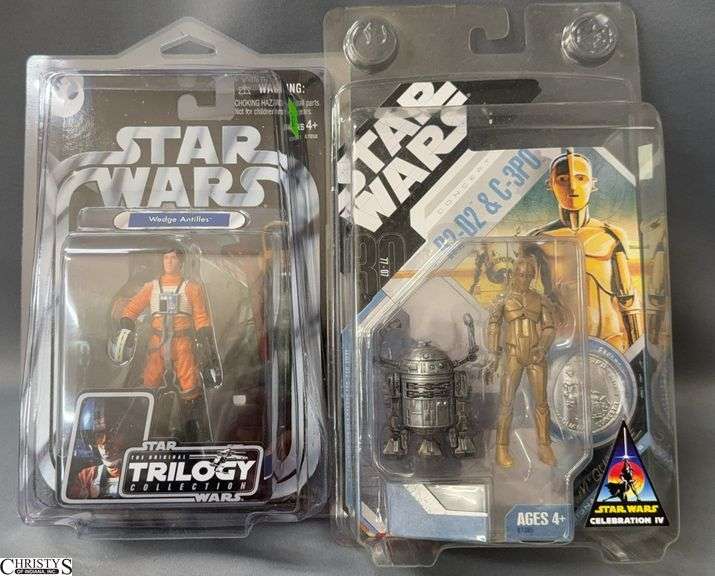 2005 Star Wars Action Figures - Wedge Antilles & McQuarrie Concept R2-D2 & C-3PO image