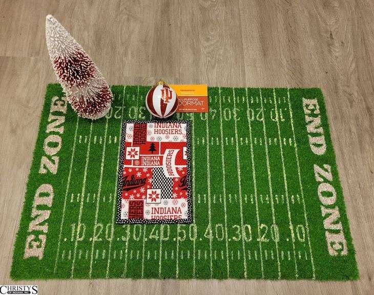 Football Field Doormat, IU Mug Cozy, IU Ornament, Red & White Tree image
