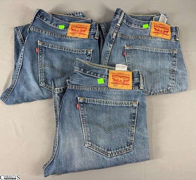 3 Pair of Levi's 505 Jeans Size 36 X 38 image