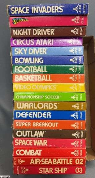 18 Atari Video Game Cartridges and Boxes image