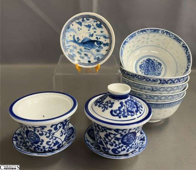 Asian Influence Bowls, Tea Cups, Small Dish - 4.5" x 2" of bowl