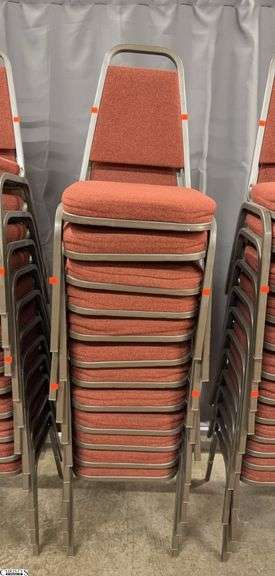 12 Vicro Banquet Chairs - 34" x 17" seat of each - Shows wear/damage from use and storage image