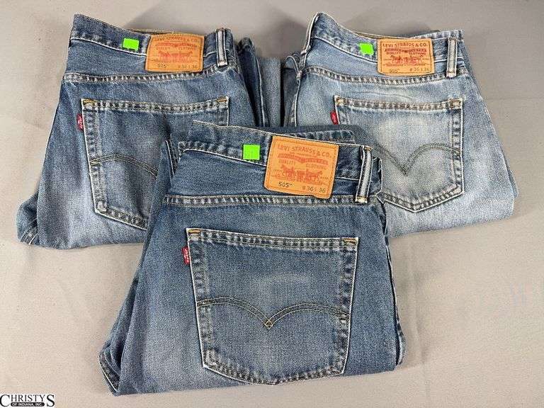 3 Pairs of Levi's 505 Jeans Size 36 X 36 image
