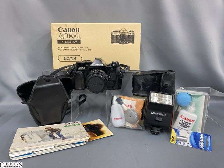 Canon AE-1 Camera with Box, and Other Accessories image