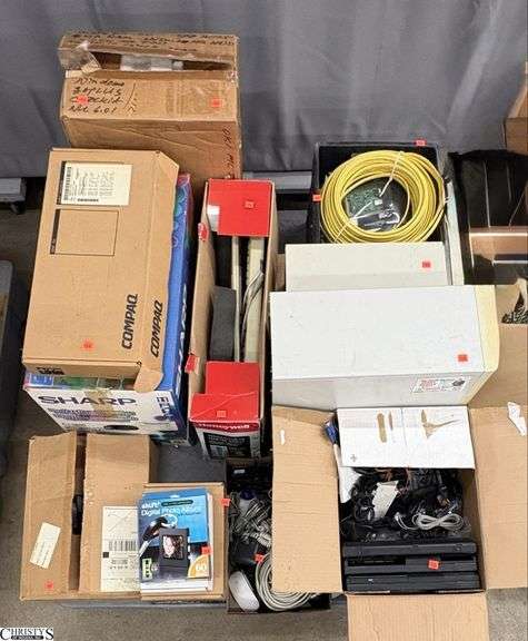 Skid of Computer Parts and Pieces - CPU's, Laptops, Keyboards, Cords, Misc - Internals Unknown - SKID NOT INCLUDED image