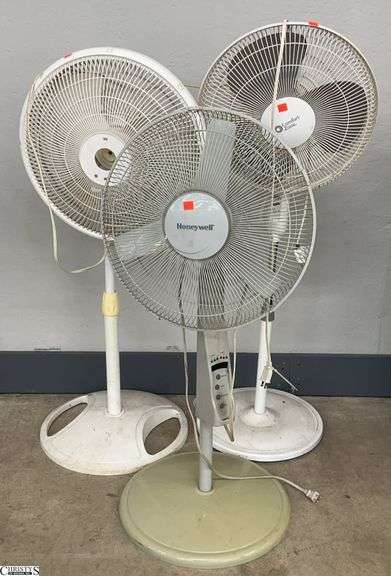3 Floor Fans - Show wear and would benefit from a cleaning