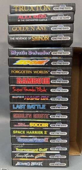 Collection of 18 Sega Genesis Video Game Cartridges image