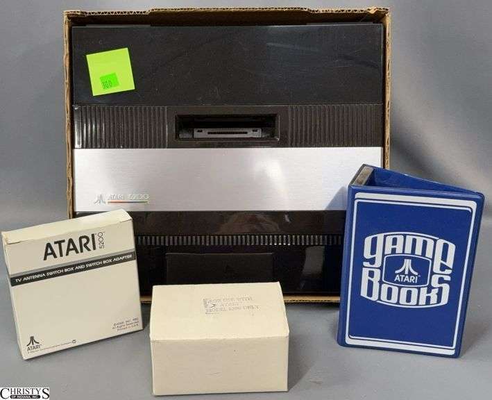 Atari 5200Console with Power Adapters, TV Adapters, and Owners Manuel. Untested No Controllers image