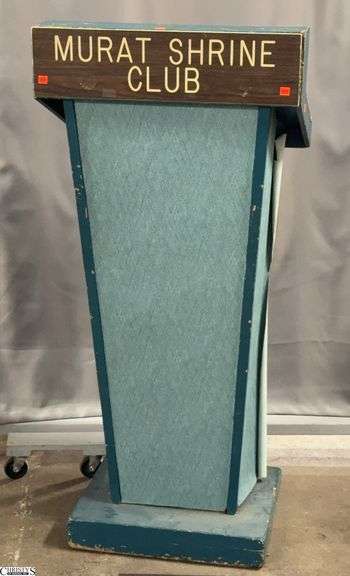 Murat Shrine Club Podium - Shows Wear, Loose Joints - 24" x 20" x 52"