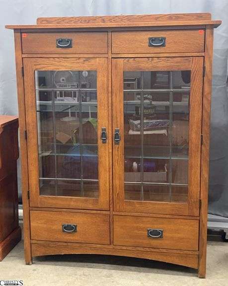 Bassett Mission Style Curio Chest - 48" x 18" x 62" image