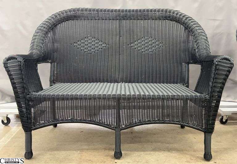 Resin Wicker Outdoor Settee - 54" x 38" - 16" seat - no cushion image
