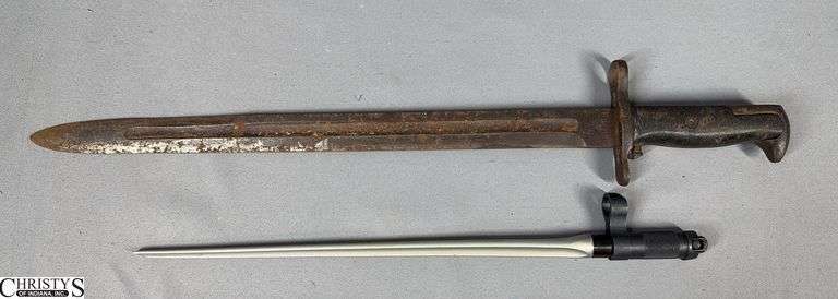 A Spike Bayonet in Package Marked Made in China 15" Total Length and a Bayonet Approx. 20" Total Length Marked O L U S 1942 image