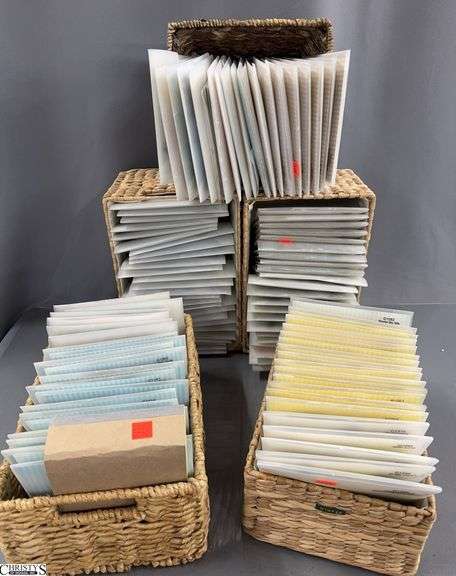 Close to My Heart Collection of Clear Cling Stamps in Woven Baskets 5 Baskets Total image