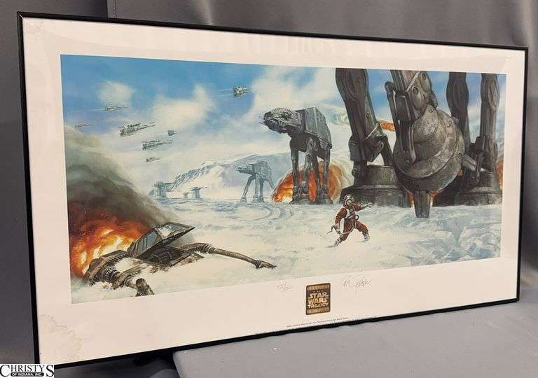 Star Wars Trilogy Edition Framed Poster 36x20 Signed and Numbered Has Water Spots image
