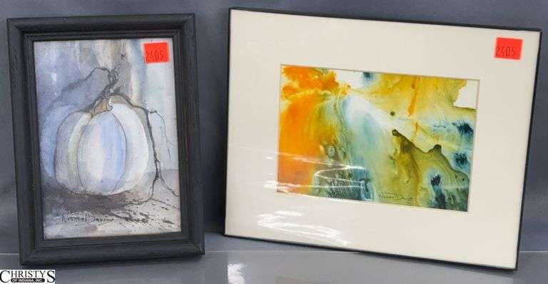 2 Norma Davis Water Colors - 10" x 8" of largest frames image