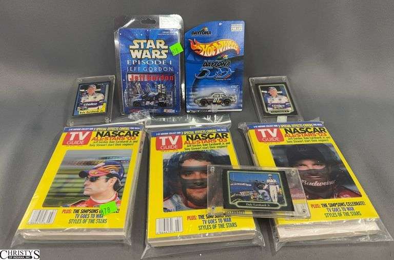 NASCAR Memorabilia Collection: 2003 TV Guides, Trading Cards, and Diecast Cars image