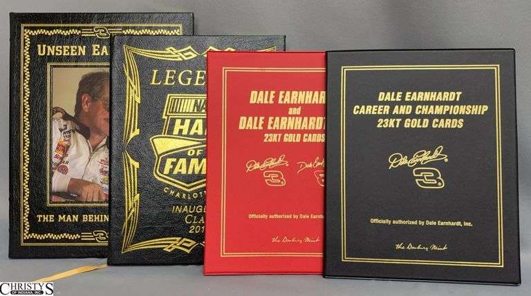 Dale Earnhardt 23kt Cards, Dale Earnhardt Jr 23kt Cards, Legends Hall of Fame Class 2010 Book, The Man Behind the Mask Dale Earnhardt Book image