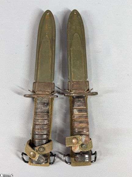 2 Bayonets with Scabbard.  One Sheath is Marked U.S. M8 and the Other is Marked  U.S. M8 A1 image