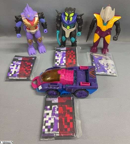 4pcs Transformers 1988 Roadgrabber, 1988 Bugley, 1988 Iguanus, 1988 FinBack image