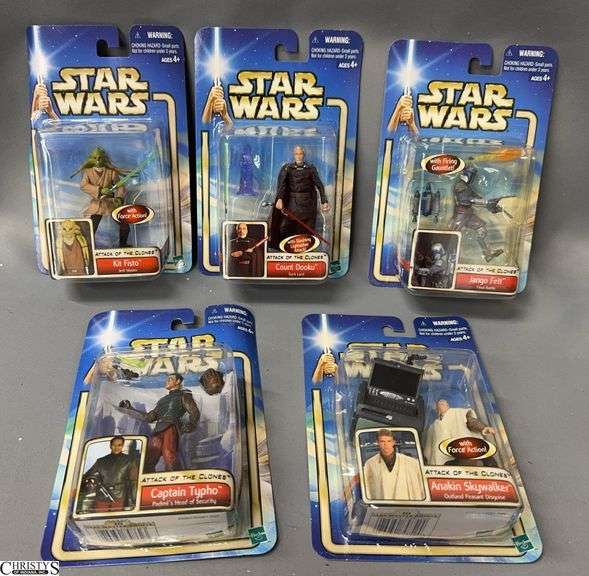 5 Star Wars 2002 Attack of The Clones Action Figures image