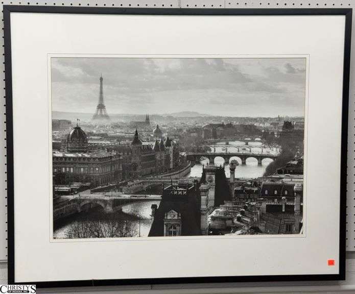 Framed Black and White Parisian Print - 41" x 33" of frame image