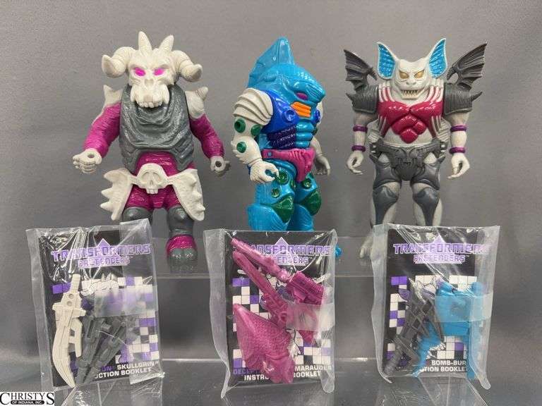 Vintage Transformers Decepticon Pretenders, Bomb-burst, Submarauder, Skullgrin, image