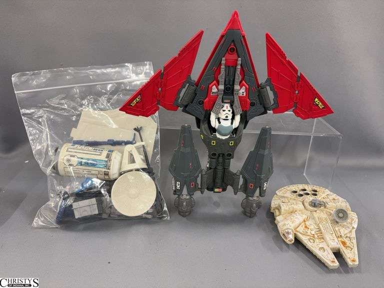 Star Wars 1996 Power of The Force Cruise Missile Ship and Trooper, 1979 Millennium Falcon, Bag of Accessories image