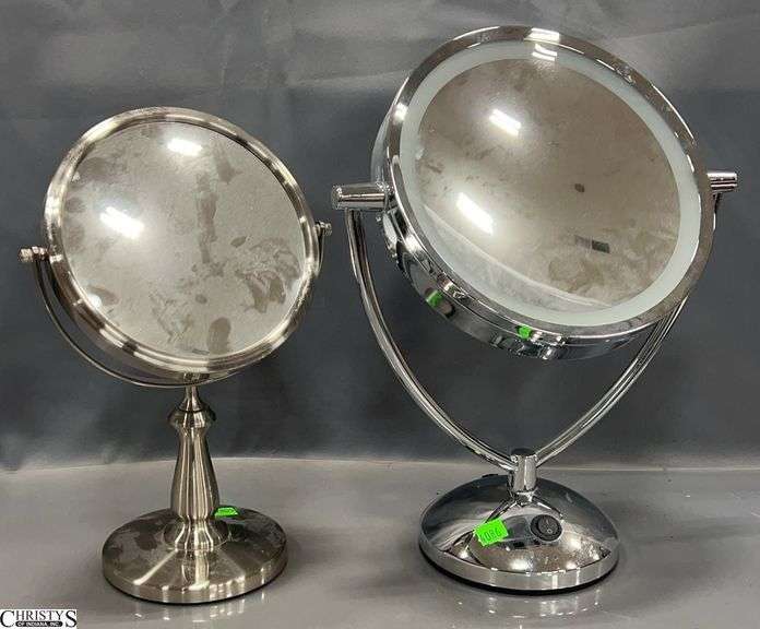 2 Magnifying Vanity Mirrors - 15" of tallest image