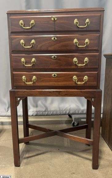 Ethan Allen 4 Drawer Silverware Chest - 21" x 12" x 38" image