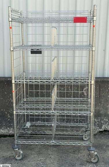 Stainless Steel Divided 5 Shelf Rack on Casters - 36" x 24" x 68" image