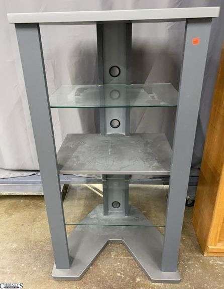 Media Stand With Glass Shelves 27x22x50