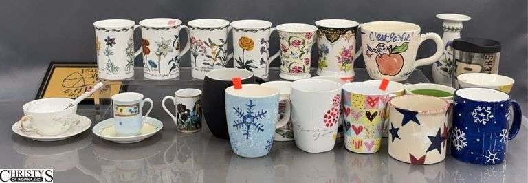 Assorted Coffee Mugs, Portmerion Candle Stick, Purdue Travel Cup - 8" of candlestick image