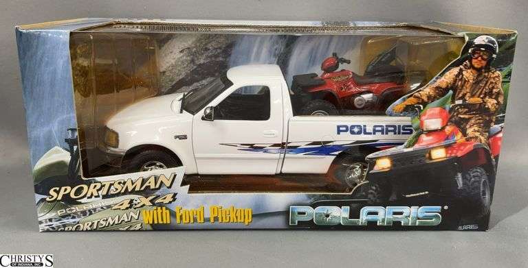ERTL Polaris Sportsman 4X4 with Ford Pickup Diecast image