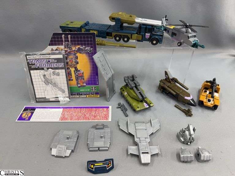 Vintage Transformer Combaticons Combiner Bruticus, Stamped 1986, Brawl, Swindle, Blast Off, Onslaught & Vortex image