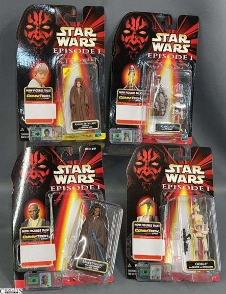 4 Star Wars Episode I Action Figure Lot All Packages Have Been Cut Open image