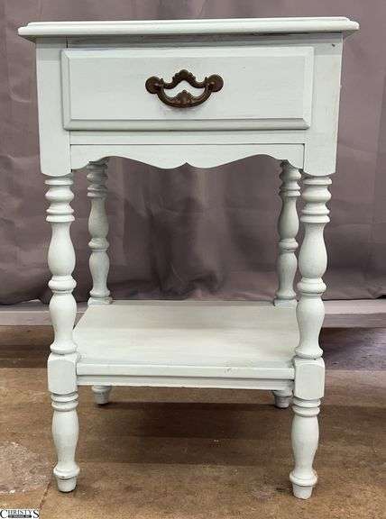 Painted Single Drawer Side Table - 18" x 16" x 28" image