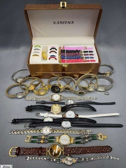 21 Wrist Watches- Includes a Box with Changeable Bands Kareena, Sarah Coventry, Jordache, LA Express, Brigade, Watch It and Others