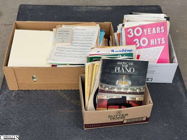 3 Boxes Assorted Sheet Music - SKID NOT INCLUDED image