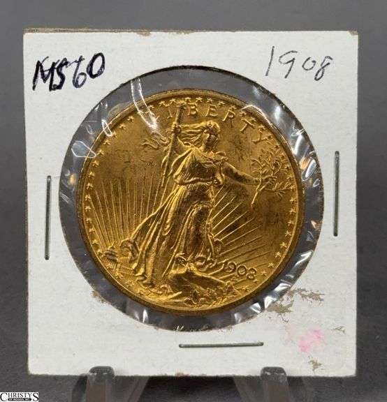1908 Saint-Gaudens Double Eagle $20 Gold Coin image