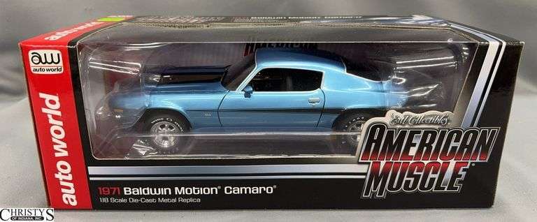 Auto World 1971 Baldwin Motion Camaro Diecast 1/18 Scale image