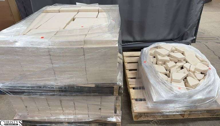 2.25 Pallets of Stacked Fire Bricks, Each Brick Measures 4-1/2 in. x 9 in. x 1-1/4 in. Pallets Included Must Take All image