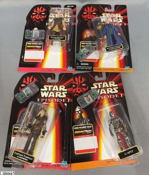 4 Star Wars Episode 1 Action Figures Collection All Packages Have Been Cut Open image