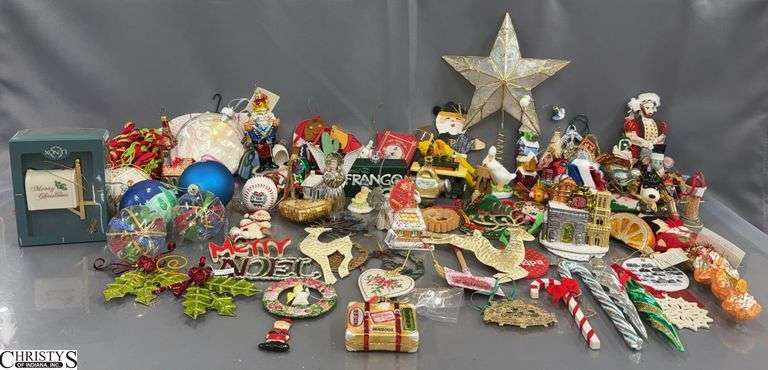 4 Flats Assorted Christmas Ornaments - Christopher Radko, Lenox, and others image