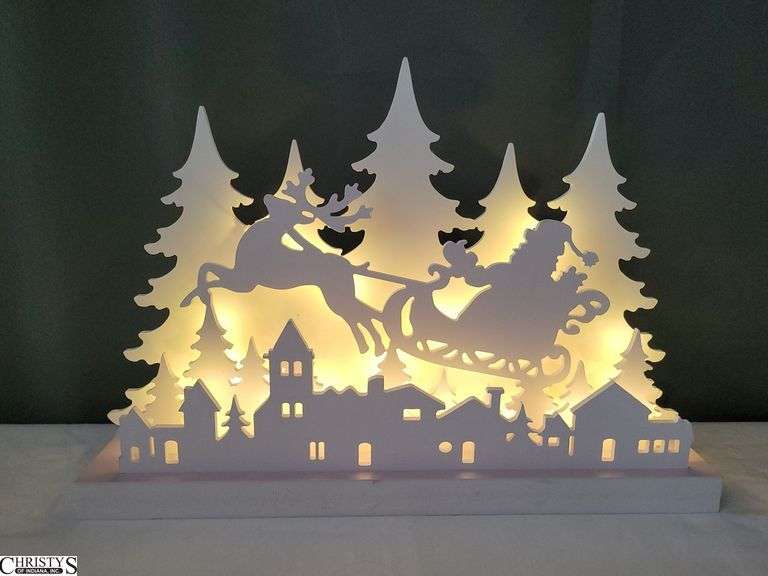 Wooden Santa Sleigh Light up