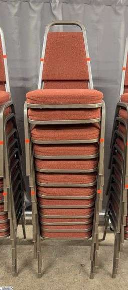 12 Vicro Banquet Chairs - 34" x 17" seat of each - Shows wear/damage from use and storage image