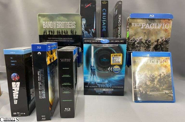 DVD Blu-Ray and Digital Copies, The Ultimate TRON Experience, The Pacific, Band of Brothers, Space 1999, Transformers Revenge of the Fallen, The Ultimate Matrix, Knights of Sidonia, Crusade, Kings Speech image