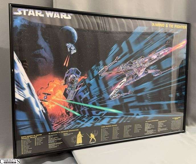Framed Star Wars X-Wing & Tie Fighter Poster 36x24 image