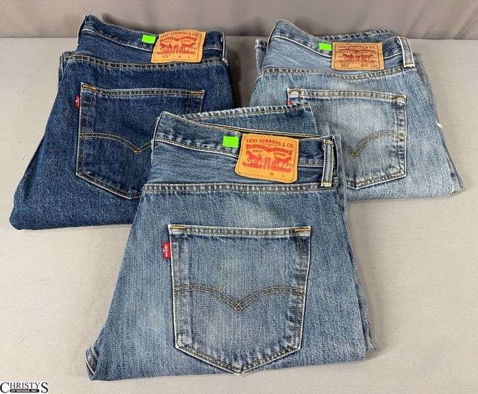 3 Pairs of Levi's 501 Jeans- 2 Pairs of Levi's 501 Jean Size 36 x 38 and 1 Pair of Levi's 501 Jeans Size 36 X 36 image