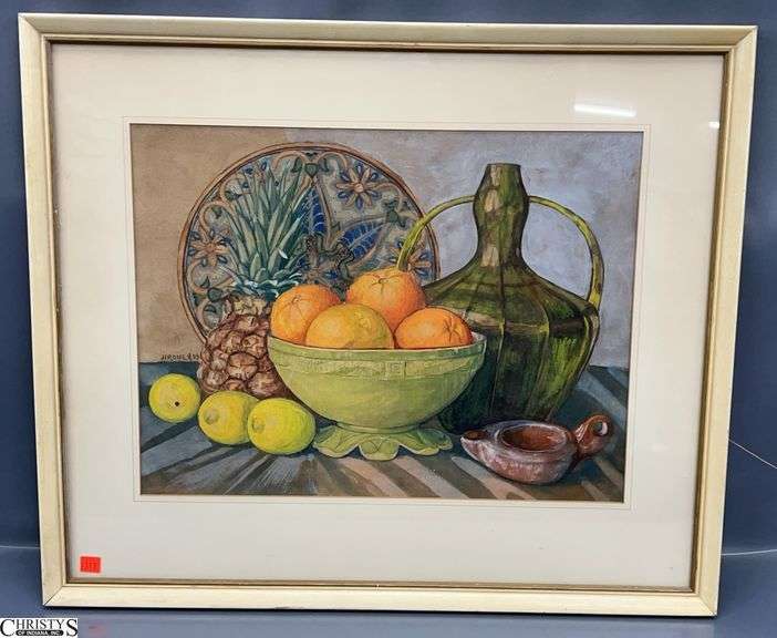 1959 Signed Still Life Pastel - 26.5" x 22.5" image